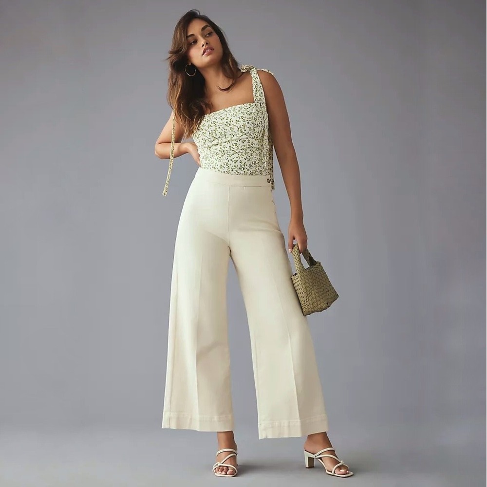 Anthropologie | Pilcro | The Skipper Side Zip High Rise Crop Wide Leg Jeans 29